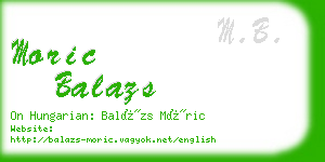 moric balazs business card